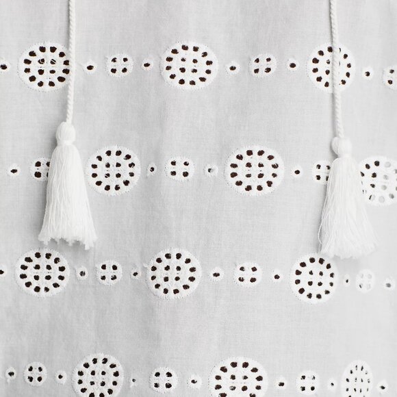 Aqua Eyelet Flutter Sleeve Top - Picture 5 of 5